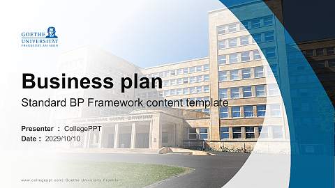 Goethe University Frankfurt Competition/Entrepreneurship Contest PPT Template