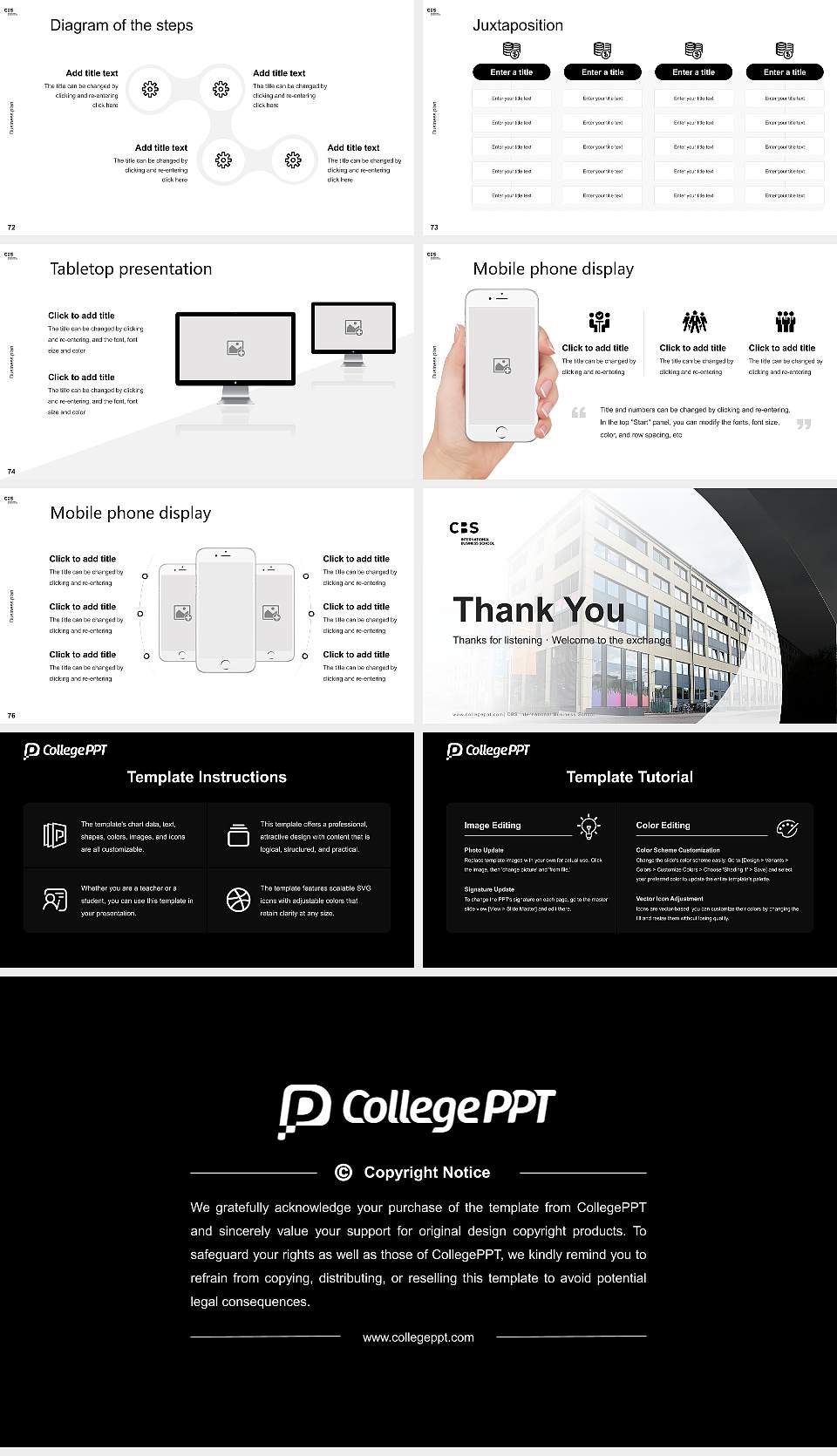 CBS International Business School Competition/Entrepreneurship Contest PPT Template16:9 ratio PPT effect preview image9