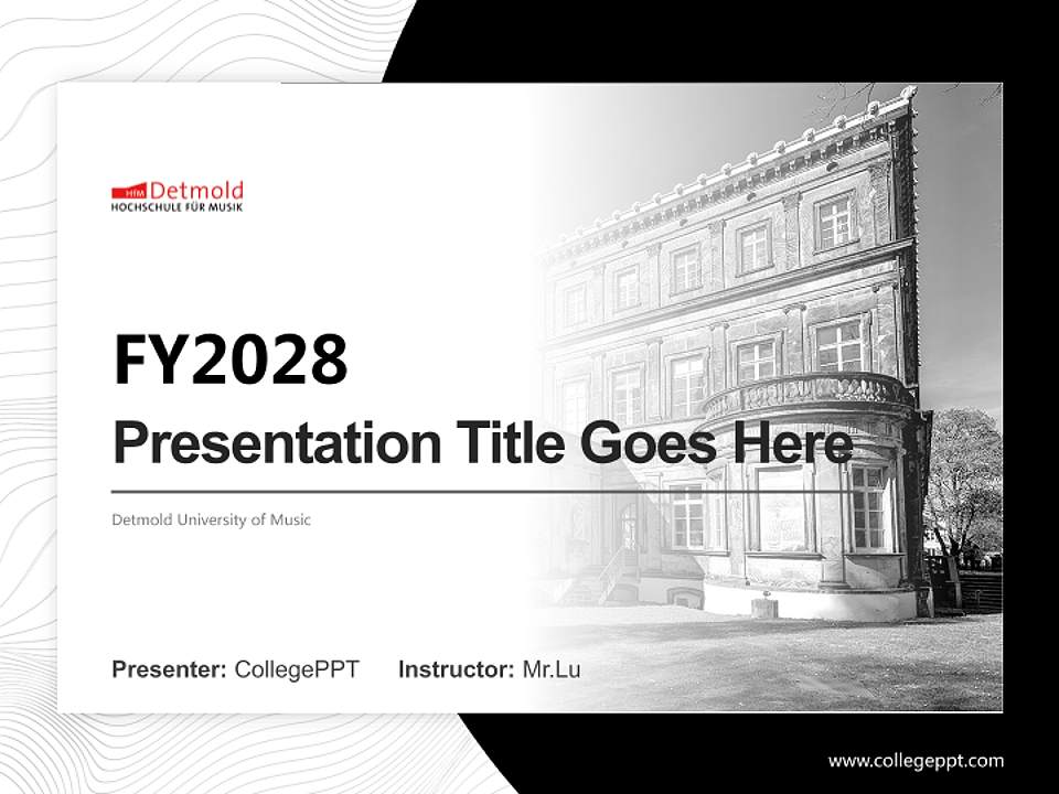 Detmold University of Music Academic Presentation/Research Findings Report PPT Template4:3 ratio PPT effect preview image5