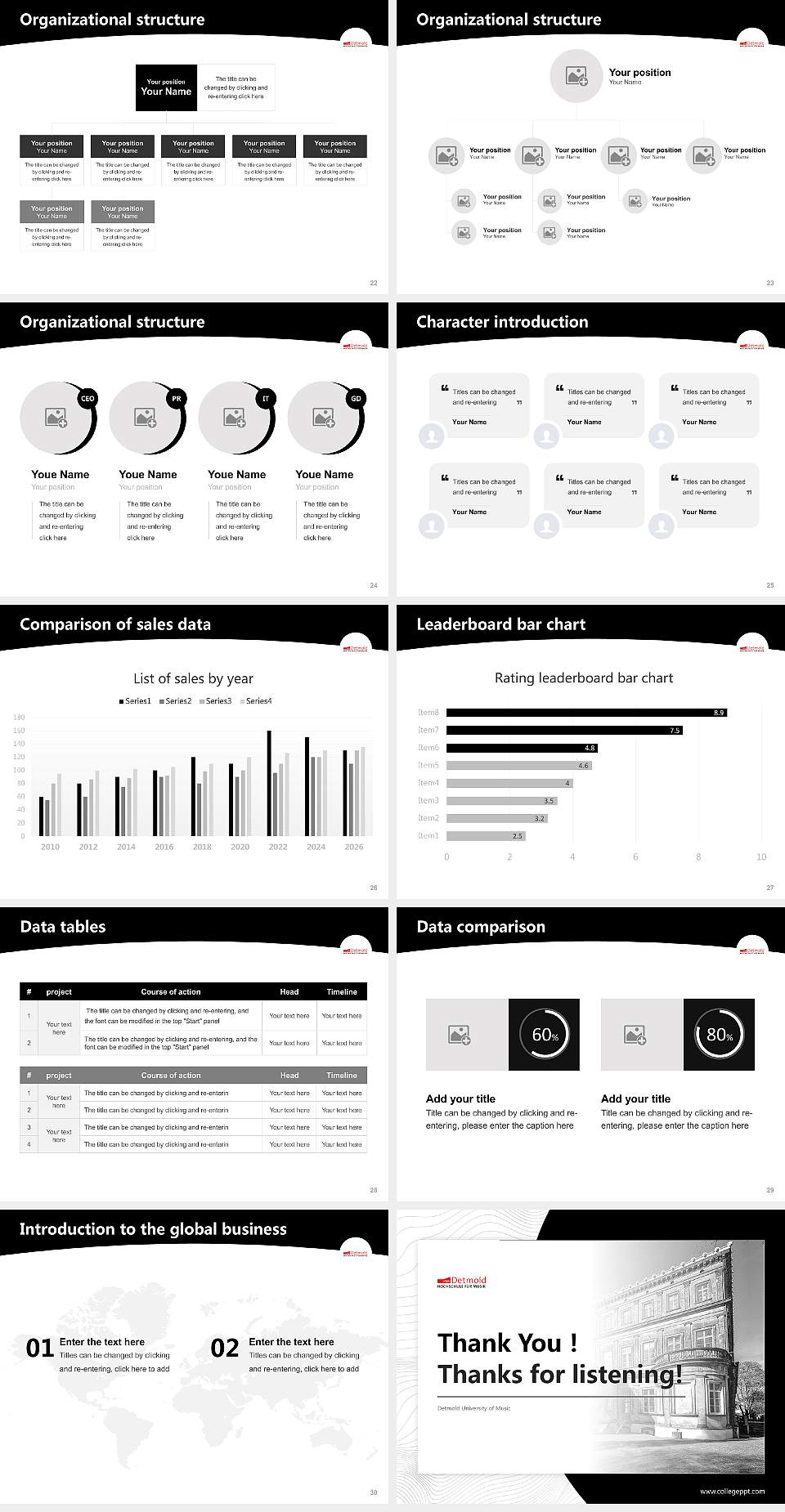 Detmold University of Music Academic Presentation/Research Findings Report PPT Template4:3 ratio PPT effect preview image4