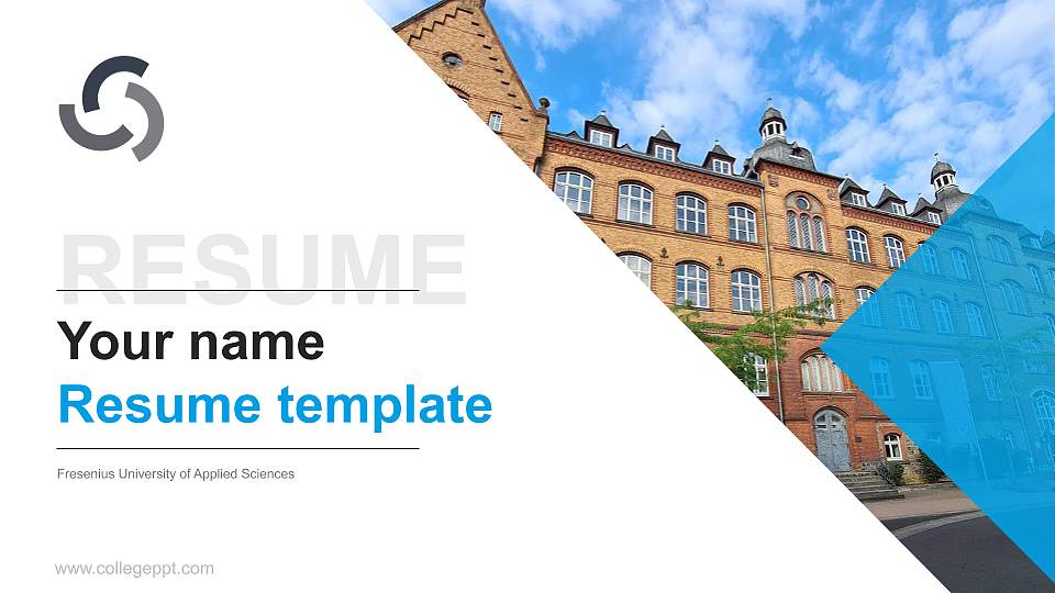 Fresenius University of Applied Sciences Resume PPT Template16:9 ratio PPT effect preview image