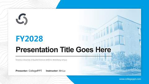 Fresenius University of Applied Sciences – Heidelberg campus Academic Presentation/Research Findings Report PPT Template