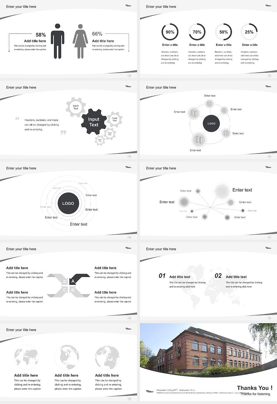 HAWK University of Applied Sciences and Arts Hildesheim_Holzminden_Göttingen – Holzminden campus Course/Courseware Creation PPT Template16:9 ratio PPT effect preview image4