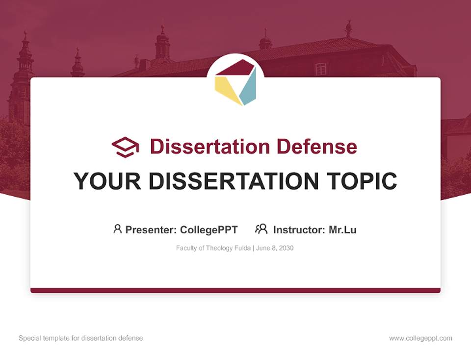 Faculty of Theology Fulda Graduation Thesis Defense PPT Template4:3 ratio PPT effect preview image7