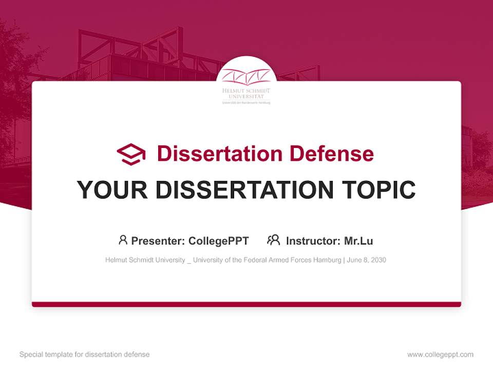 Helmut Schmidt University _ University of the Federal Armed Forces Hamburg Graduation Thesis Defense PPT Template4:3 ratio PPT effect preview image7