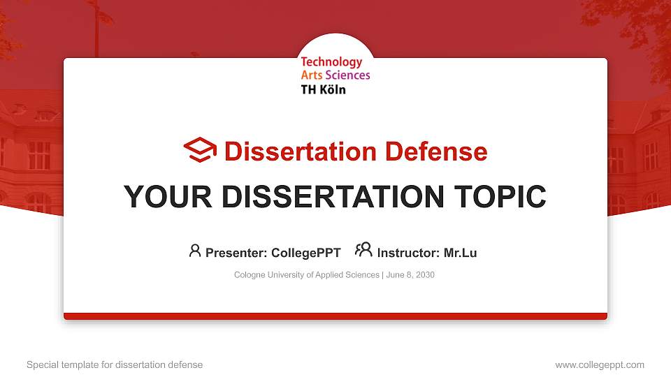 Cologne University of Applied Sciences Graduation Thesis Defense PPT Template16:9 ratio PPT effect preview image