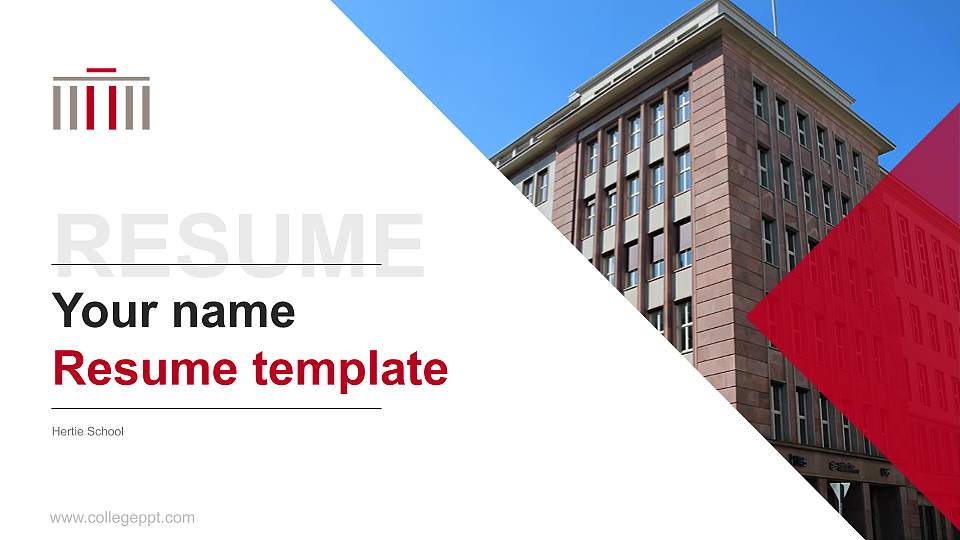Hertie School Resume PPT Template16:9 ratio PPT effect preview image