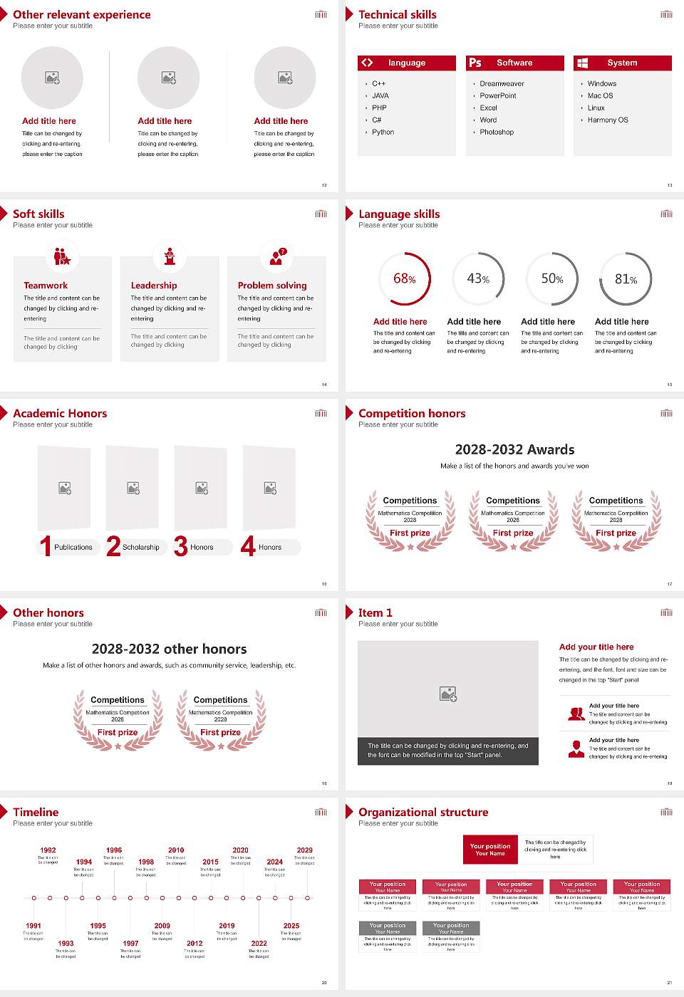 Hertie School Resume PPT Template16:9 ratio PPT effect preview image3