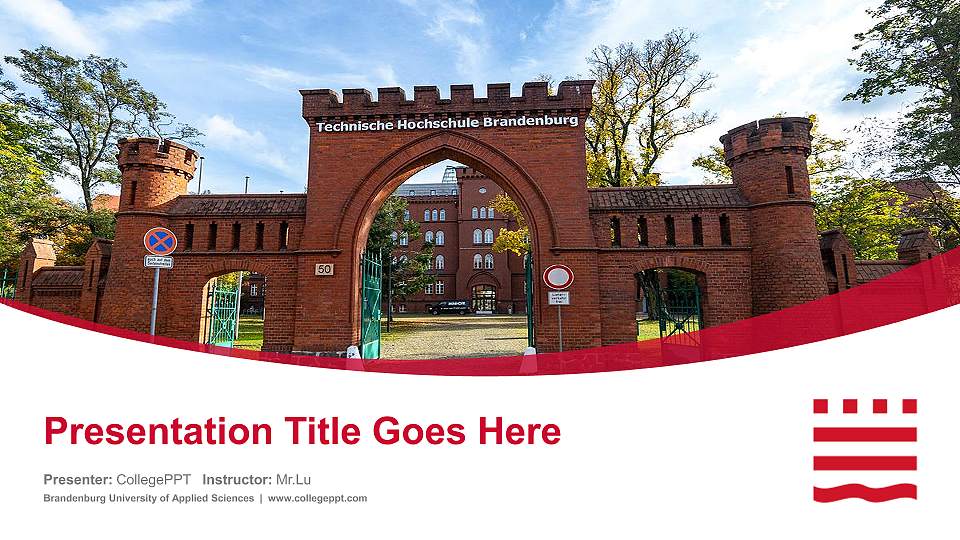 Brandenburg University of Applied Sciences Course/Courseware Creation PPT Template16:9 ratio PPT effect preview image