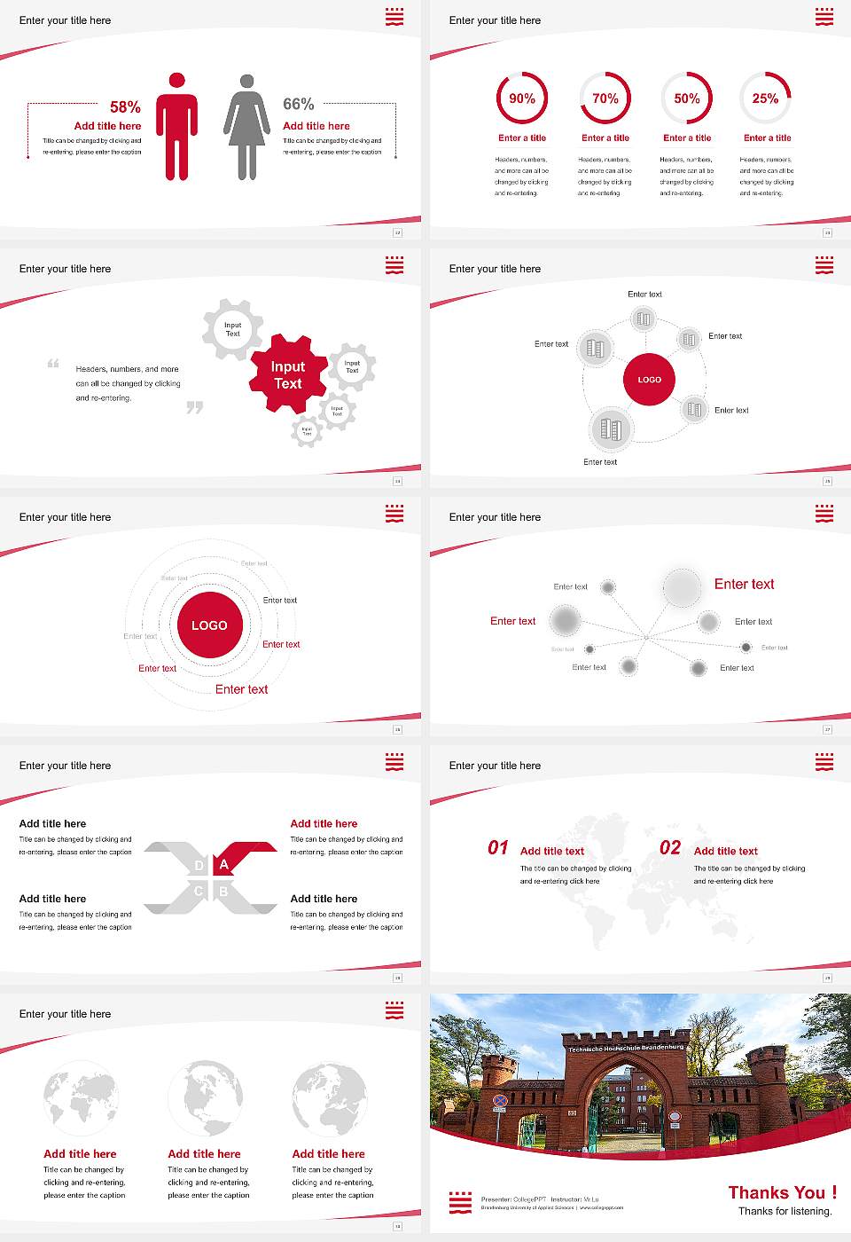 Brandenburg University of Applied Sciences Course/Courseware Creation PPT Template16:9 ratio PPT effect preview image4