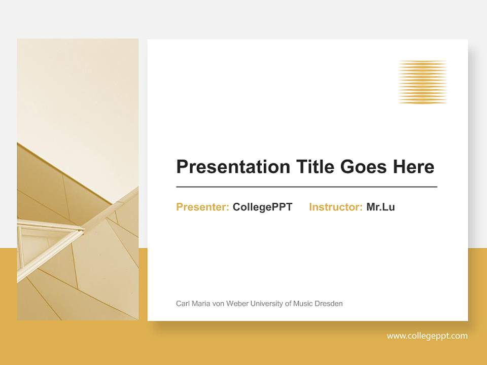Carl Maria von Weber University of Music Dresden General PPT Template4:3 ratio PPT effect preview image6