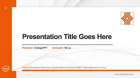 Catholic Foundation University of Applied Sciences Munich – Benediktbeuern campus Thesis Proposal/Graduation Defense PPT Template