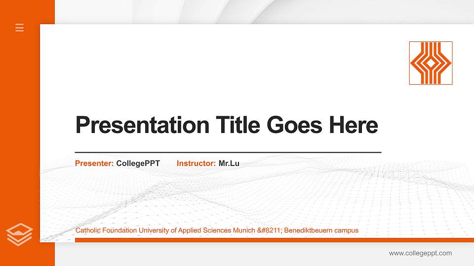 Catholic Foundation University of Applied Sciences Munich – Benediktbeuern campus Thesis Proposal/Graduation Defense PPT Template16:9 ratio PPT effect preview image