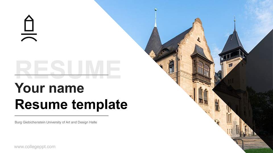 Burg Giebichenstein University of Art and Design Halle Resume PPT Template16:9 ratio PPT effect preview image