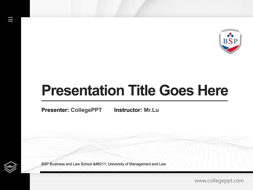 BSP Business and Law School – University of Management and Law Thesis Proposal/Graduation Defense PPT Template4:3 ratio PPT effect preview image5