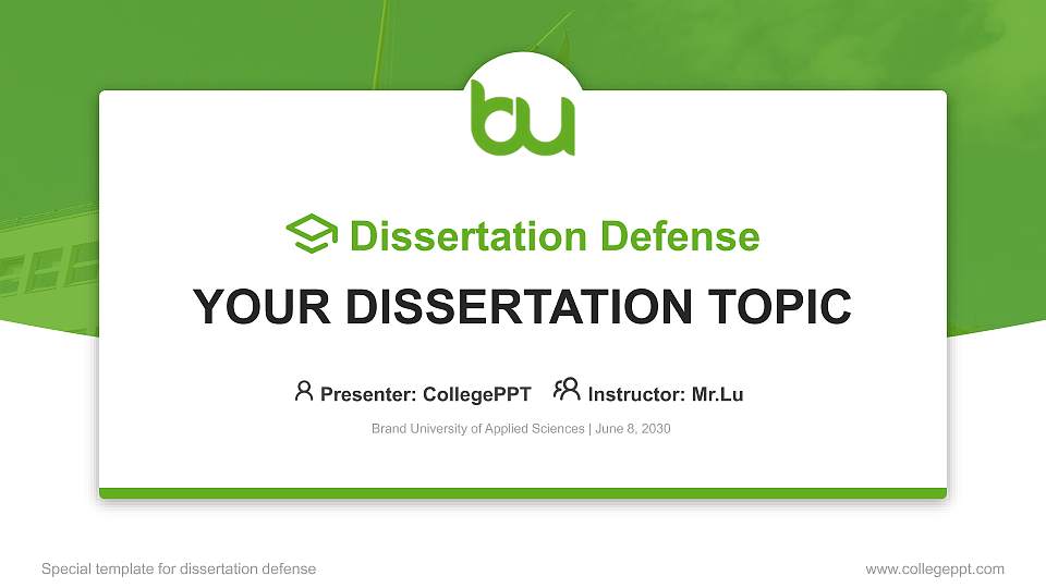 Brand University of Applied Sciences Graduation Thesis Defense PPT Template16:9 ratio PPT effect preview image