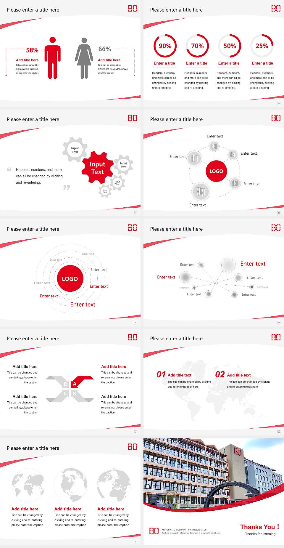 Bochum University of Applied Sciences Course/Courseware Creation PPT Template4:3 ratio PPT effect preview image4