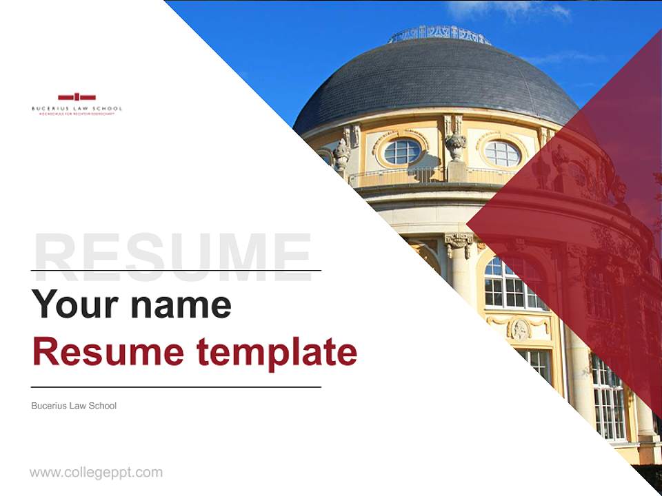 Bucerius Law School Resume PPT Template4:3 ratio PPT effect preview image5
