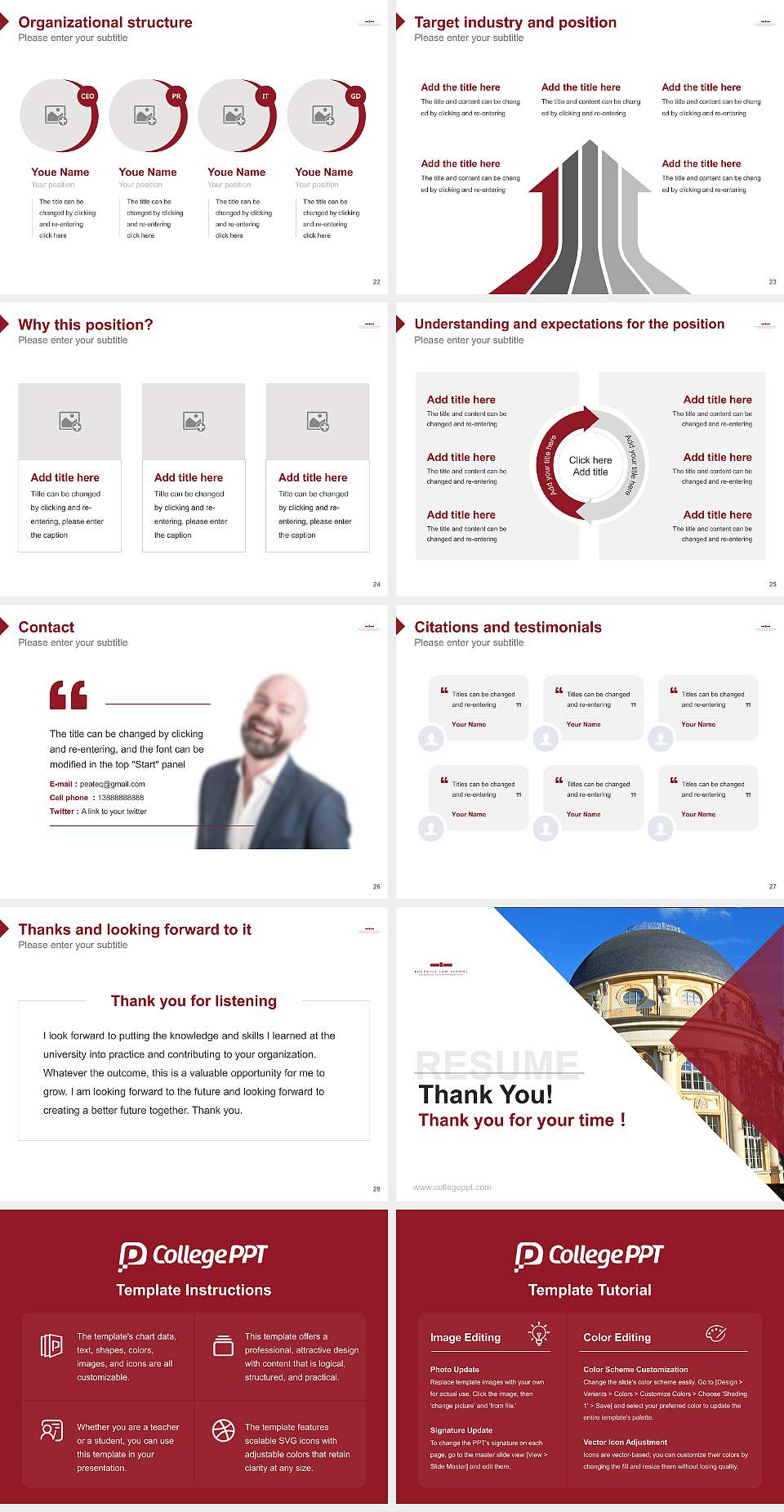 Bucerius Law School Resume PPT Template4:3 ratio PPT effect preview image4