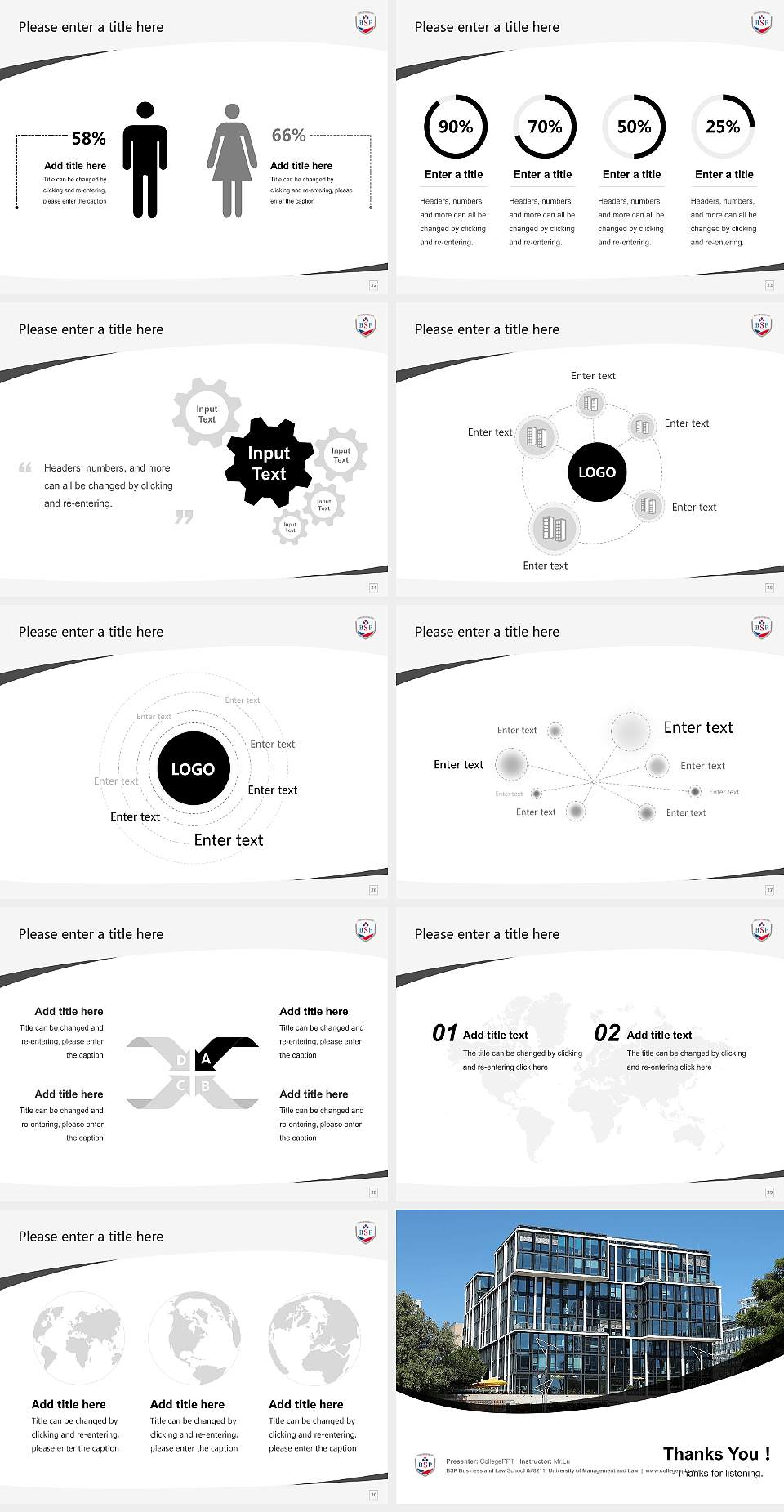 BSP Business and Law School – University of Management and Law Course/Courseware Creation PPT Template4:3 ratio PPT effect preview image4