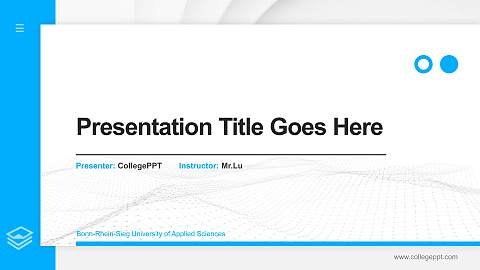 Bonn-Rhein-Sieg University of Applied Sciences Thesis Proposal/Graduation Defense PPT Template