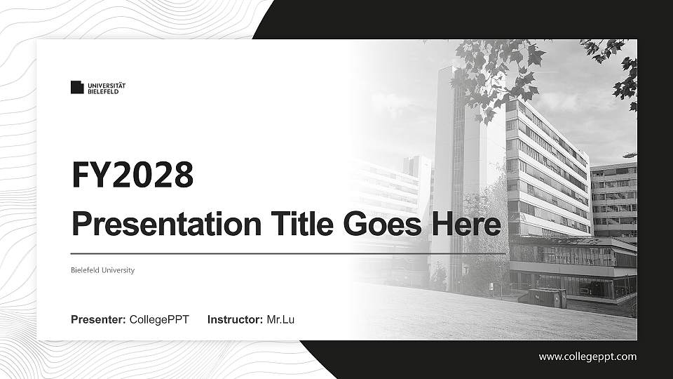 Bielefeld University Academic Presentation/Research Findings Report PPT Template16:9 ratio PPT effect preview image