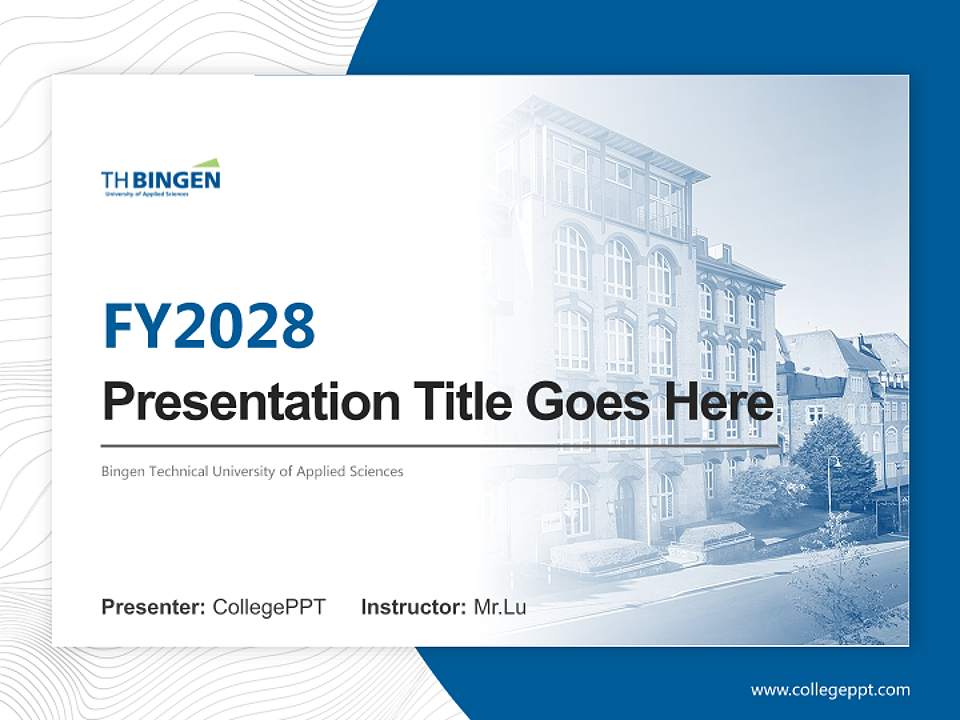 Bingen Technical University of Applied Sciences Academic Presentation/Research Findings Report PPT Template4:3 ratio PPT effect preview image5