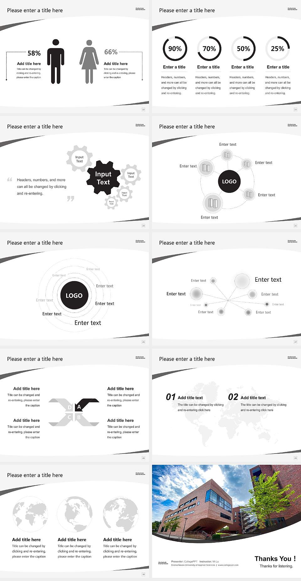 Bremerhaven University of Applied Sciences Course/Courseware Creation PPT Template4:3 ratio PPT effect preview image4