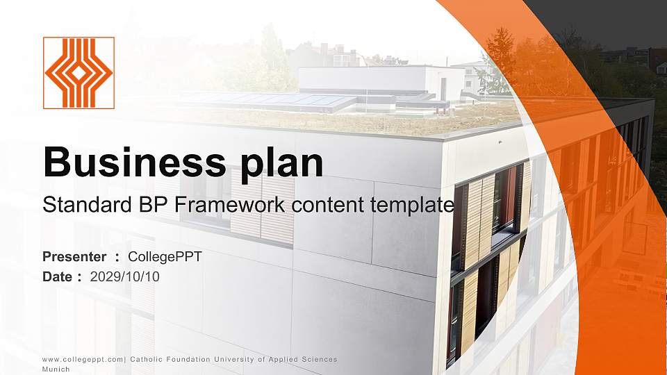 Catholic Foundation University of Applied Sciences Munich Competition/Entrepreneurship Contest PPT Template16:9 ratio PPT effect preview image