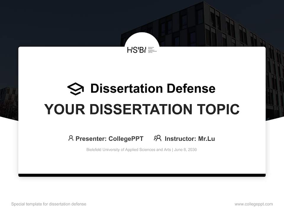 Bielefeld University of Applied Sciences and Arts Graduation Thesis Defense PPT Template4:3 ratio PPT effect preview image7