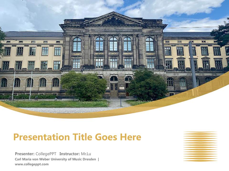 Carl Maria von Weber University of Music Dresden Course/Courseware Creation PPT Template4:3 ratio PPT effect preview image5