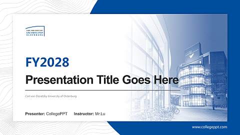 Carl von Ossietzky University of Oldenburg Academic Presentation/Research Findings Report PPT Template