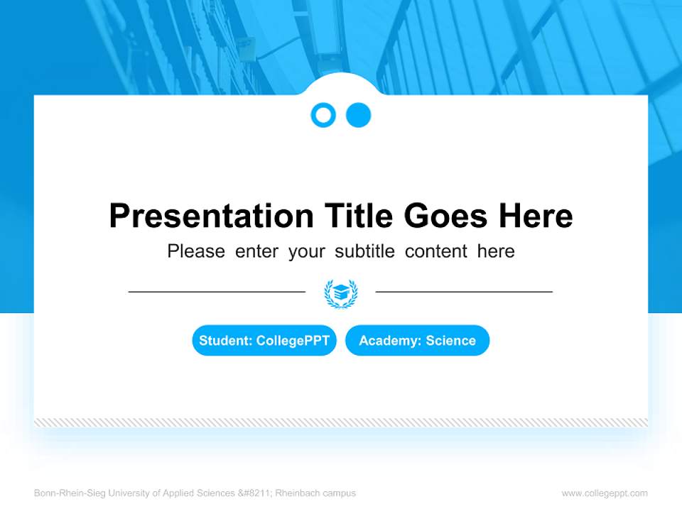 Bonn-Rhein-Sieg University of Applied Sciences – Rheinbach campus National Scholarship Defense PPT Template4:3 ratio PPT effect preview image4