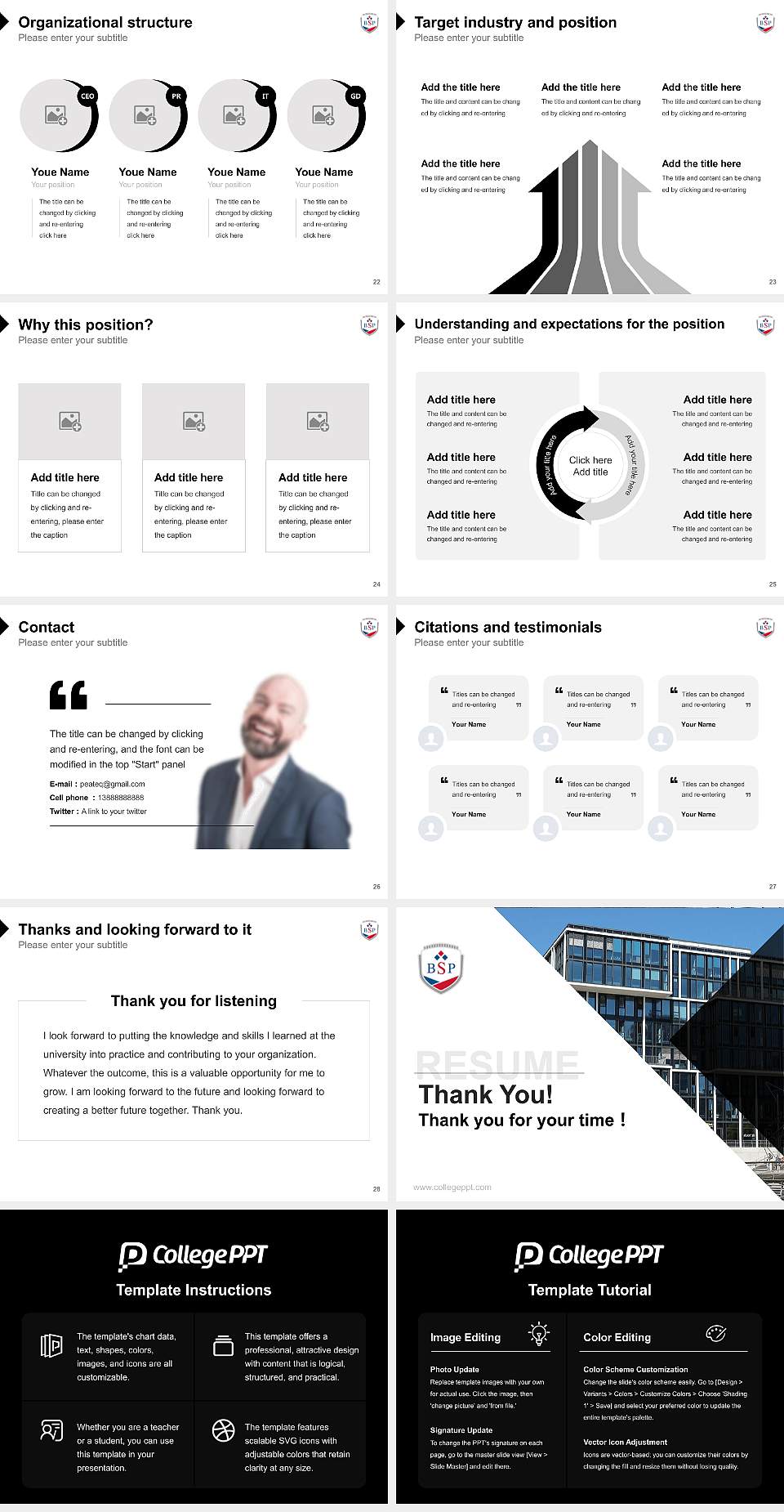 BSP Business and Law School – University of Management and Law Resume PPT Template4:3 ratio PPT effect preview image4