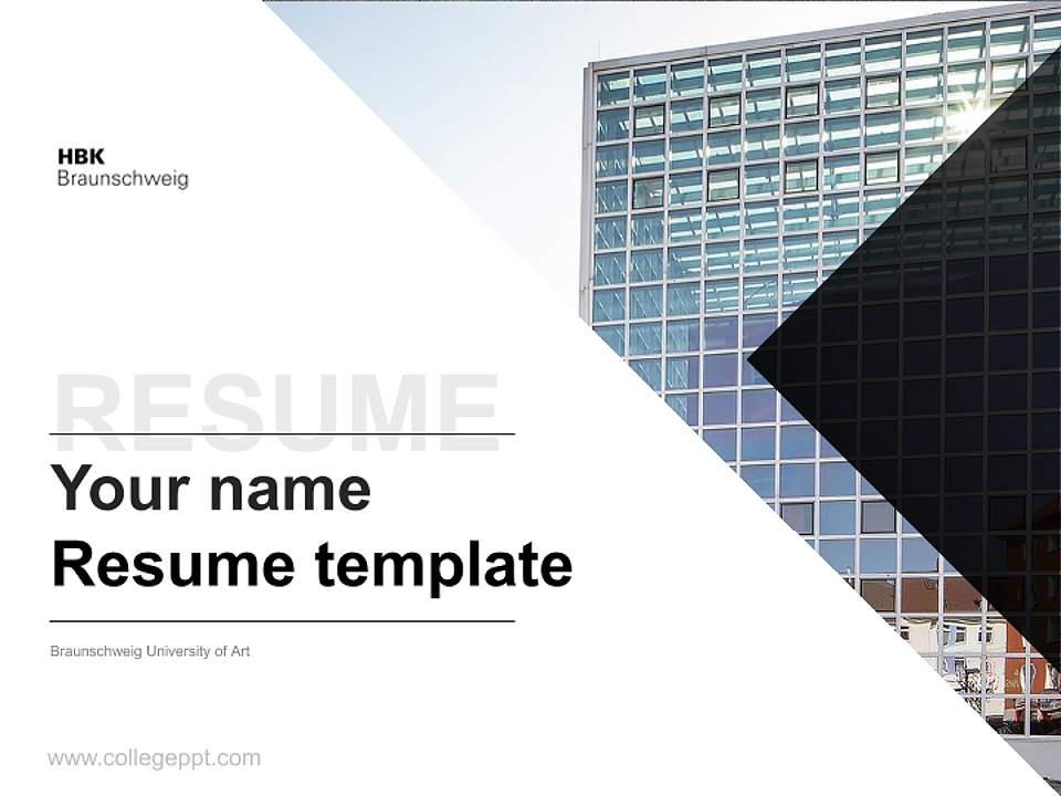 Braunschweig University of Art Resume PPT Template4:3 ratio PPT effect preview image5
