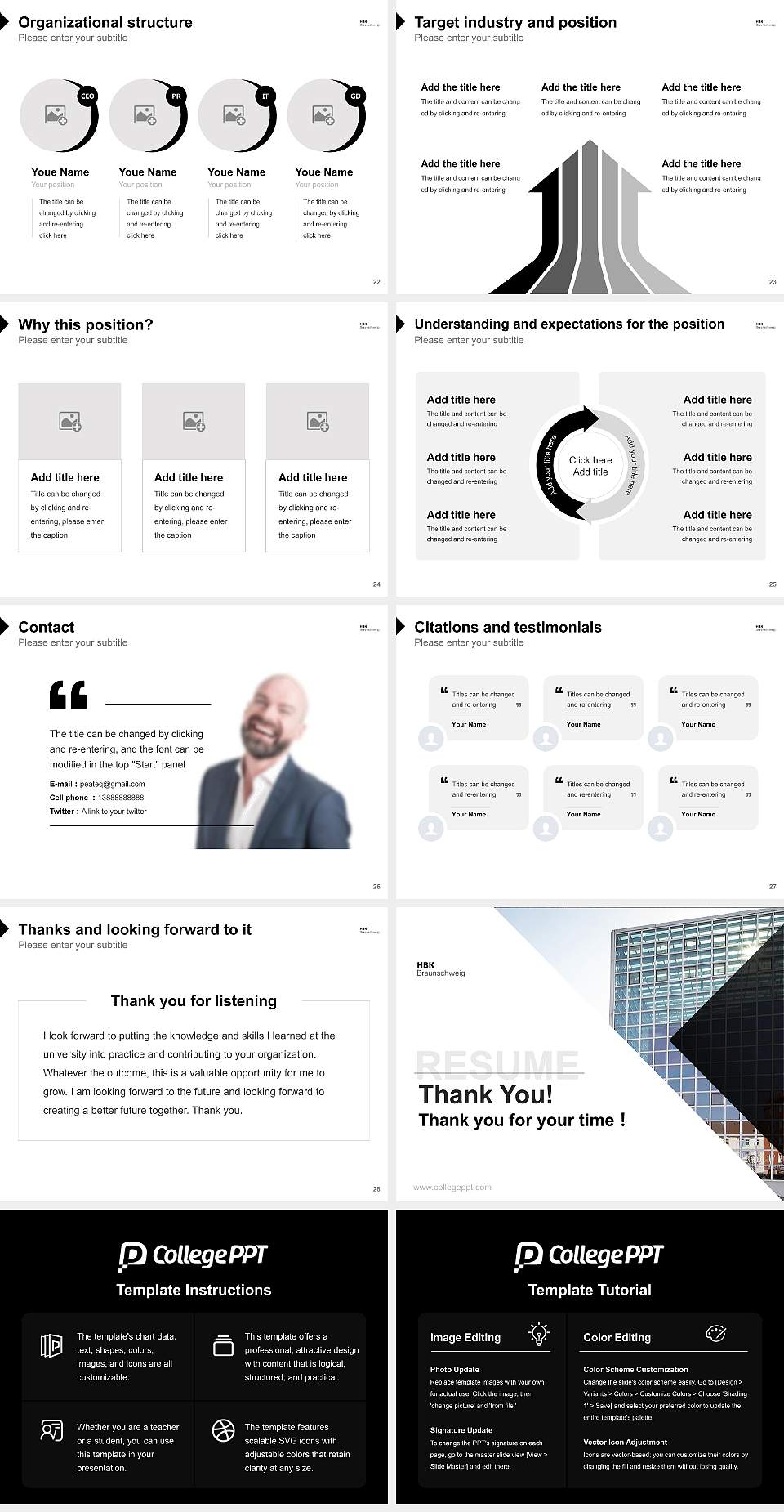 Braunschweig University of Art Resume PPT Template4:3 ratio PPT effect preview image4