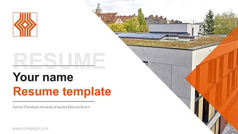 Catholic Foundation University of Applied Sciences Munich Resume PPT Template