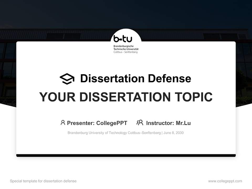 Brandenburg University of Technology Cottbus–Senftenberg Graduation Thesis Defense PPT Template4:3 ratio PPT effect preview image7