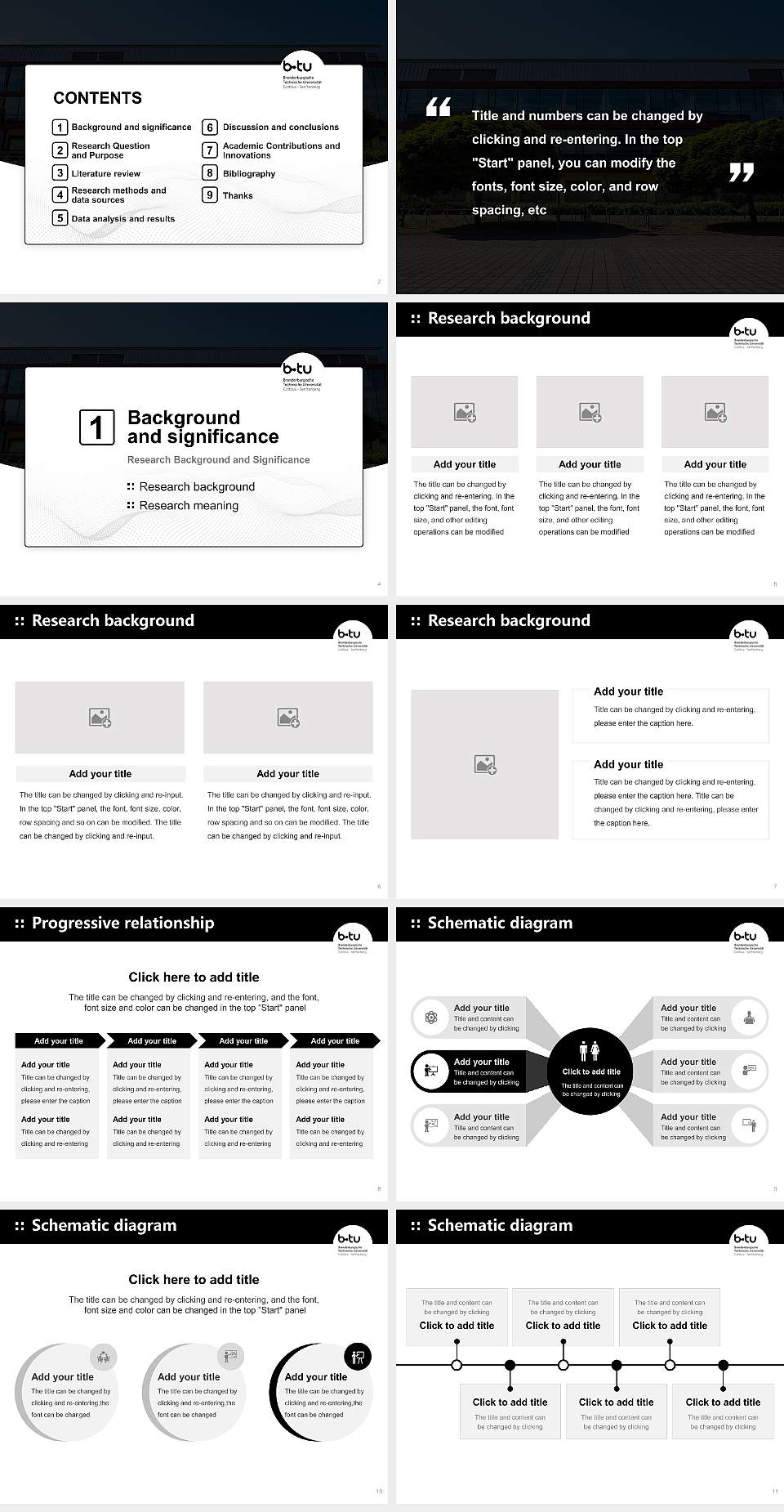 Brandenburg University of Technology Cottbus–Senftenberg Graduation Thesis Defense PPT Template4:3 ratio PPT effect preview image2