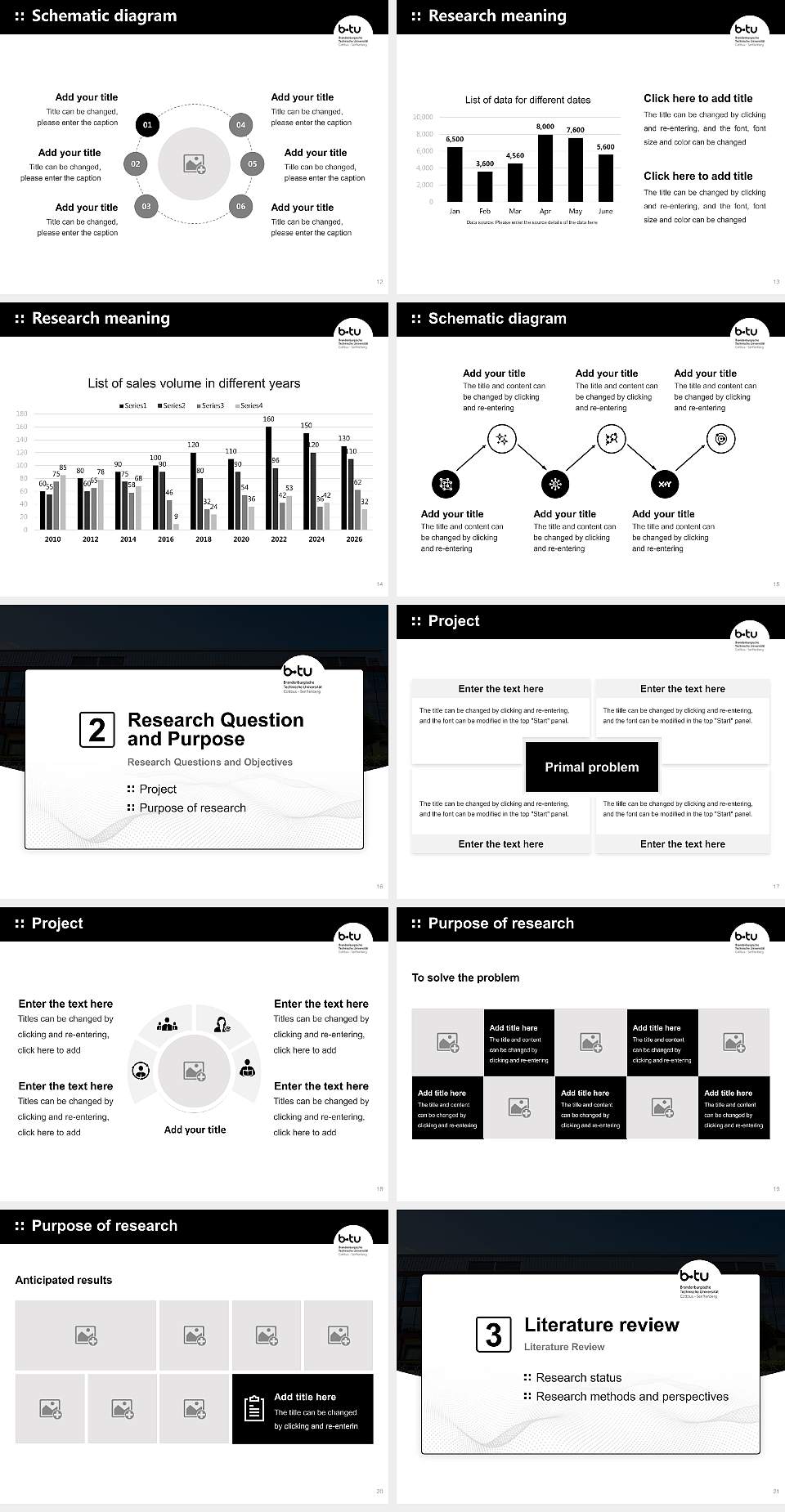 Brandenburg University of Technology Cottbus–Senftenberg Graduation Thesis Defense PPT Template4:3 ratio PPT effect preview image3
