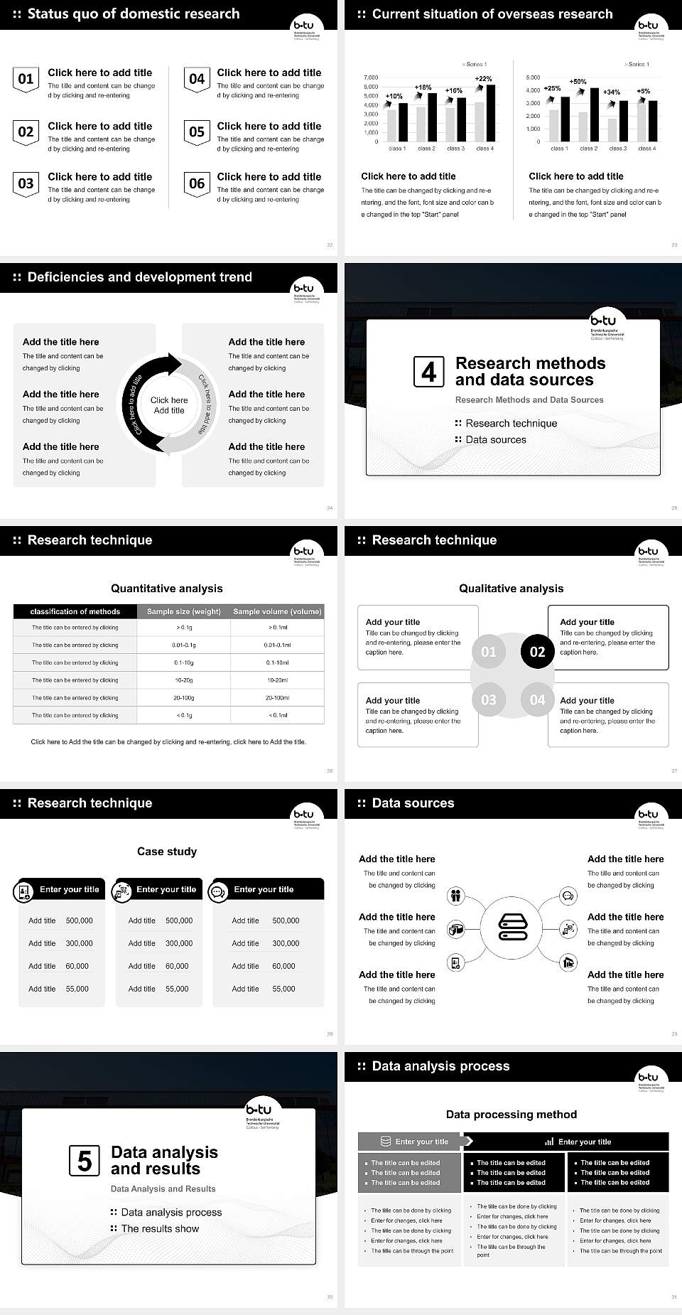 Brandenburg University of Technology Cottbus–Senftenberg Graduation Thesis Defense PPT Template4:3 ratio PPT effect preview image4