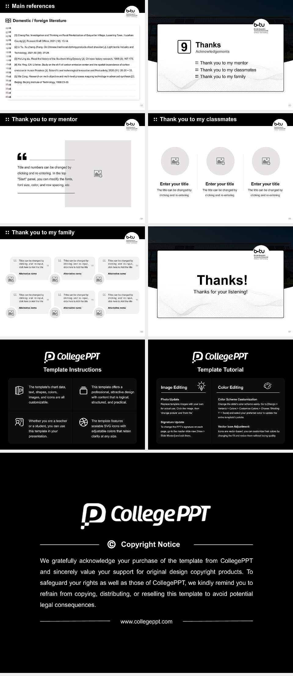Brandenburg University of Technology Cottbus–Senftenberg Graduation Thesis Defense PPT Template4:3 ratio PPT effect preview image7