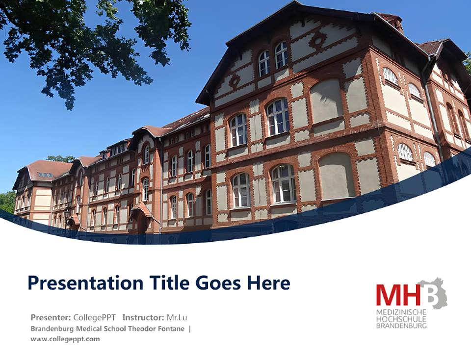 Brandenburg Medical School Theodor Fontane Course/Courseware Creation PPT Template4:3 ratio PPT effect preview image5