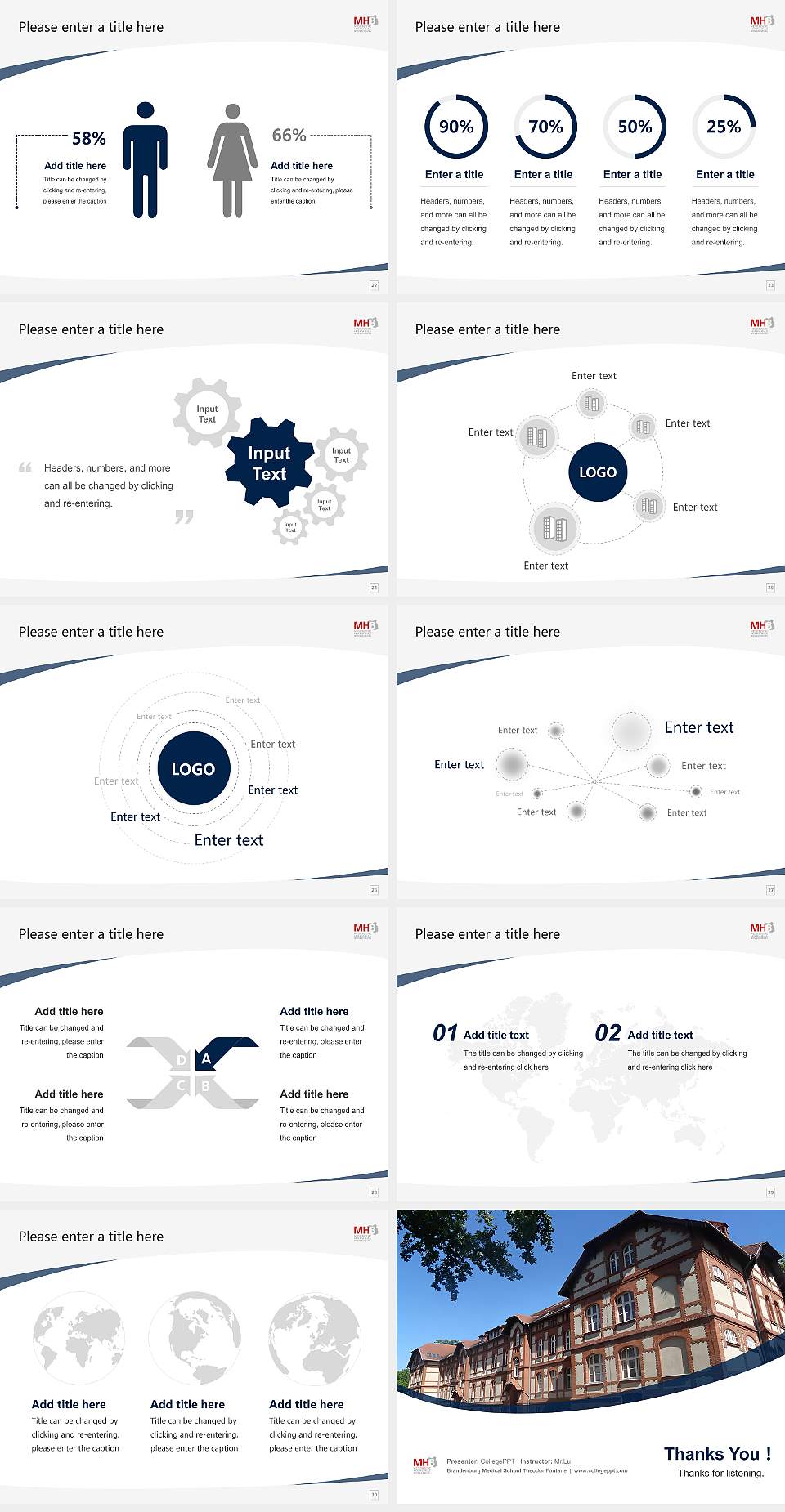 Brandenburg Medical School Theodor Fontane Course/Courseware Creation PPT Template4:3 ratio PPT effect preview image4