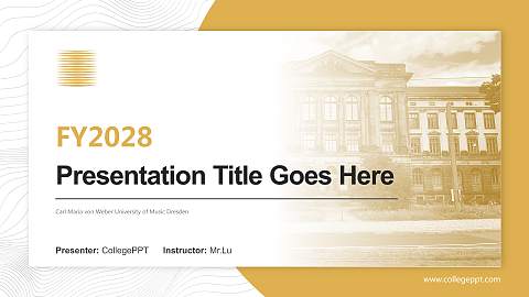 Carl Maria von Weber University of Music Dresden Academic Presentation/Research Findings Report PPT Template
