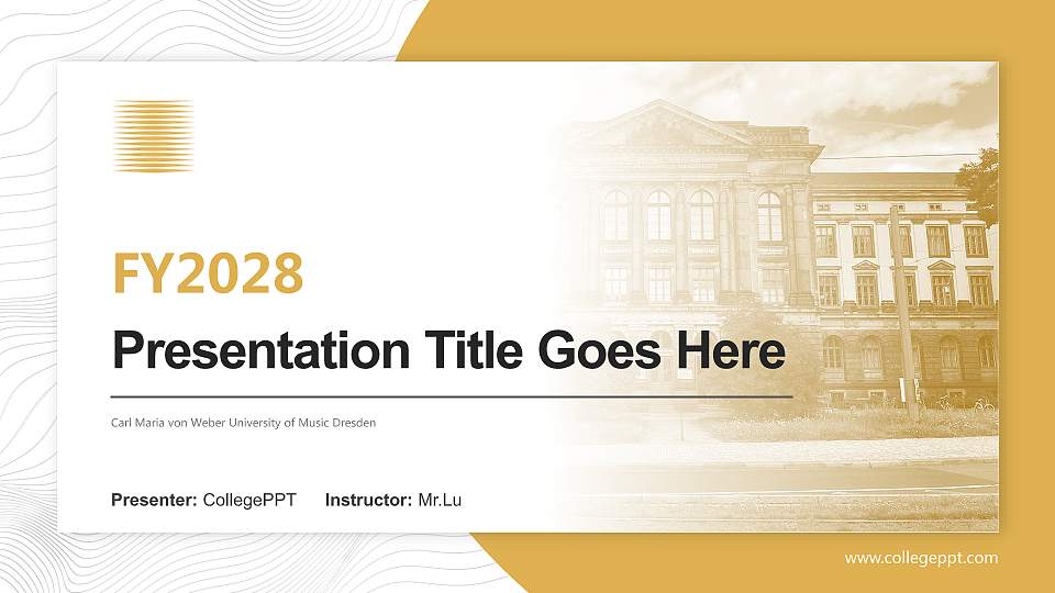 Carl Maria von Weber University of Music Dresden Academic Presentation/Research Findings Report PPT Template16:9 ratio PPT effect preview image