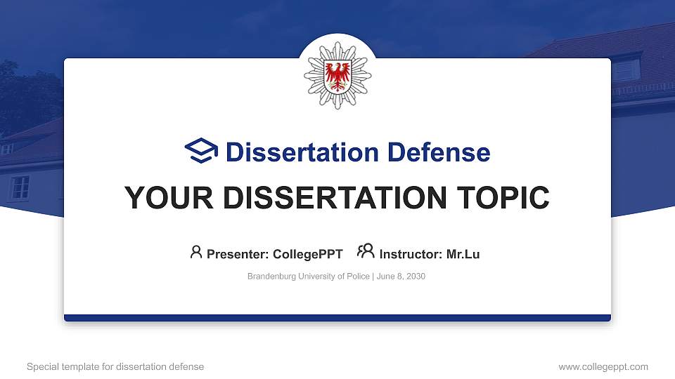 Brandenburg University of Police Graduation Thesis Defense PPT Template16:9 ratio PPT effect preview image