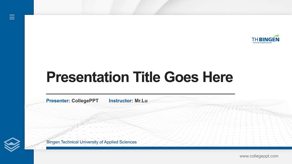Bingen Technical University of Applied Sciences Thesis Proposal/Graduation Defense PPT Template16:9 ratio PPT effect preview image