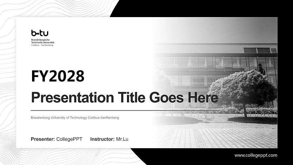 Brandenburg University of Technology Cottbus–Senftenberg Academic Presentation/Research Findings Report PPT Template16:9 ratio PPT effect preview image