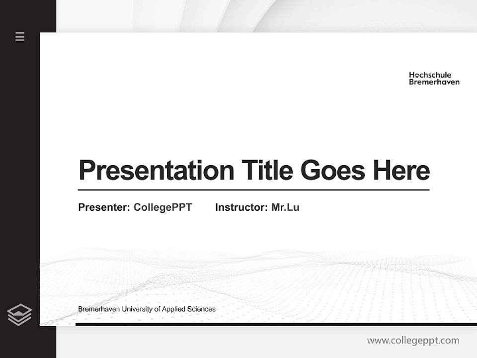 Bremerhaven University of Applied Sciences Thesis Proposal/Graduation Defense PPT Template4:3 ratio PPT effect preview image5